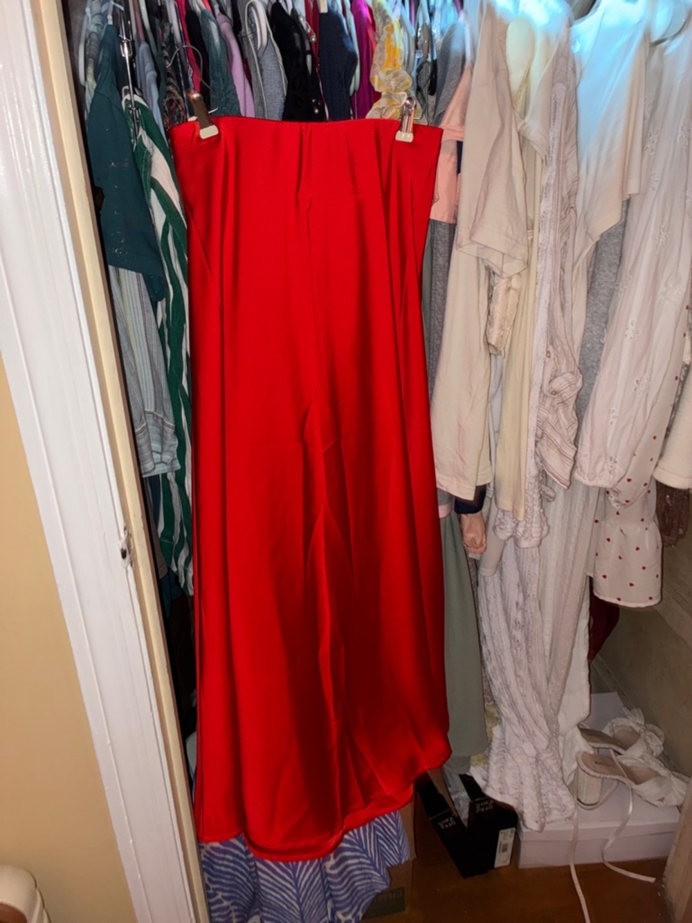 Red Maxi Skirt - Elegant Flowing Women's Skirt